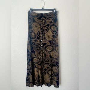 90s sun maxi skirt with buttons & slit